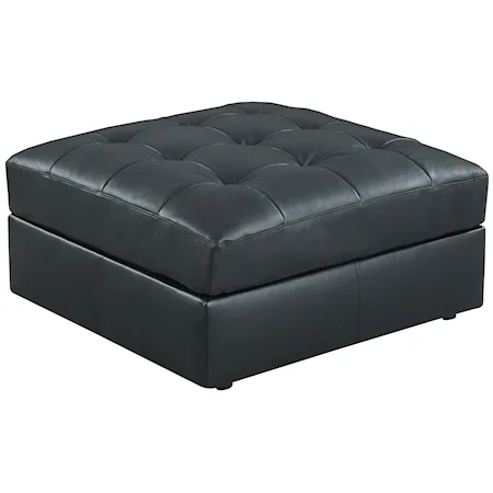 Button-Tufted Cocktail Ottoman